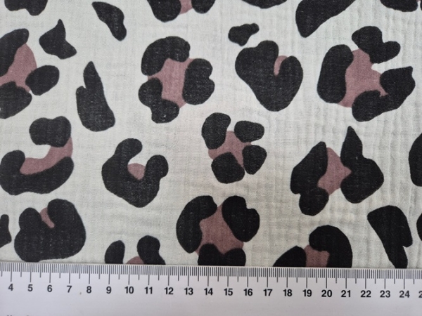 Musselin Leoprint beige